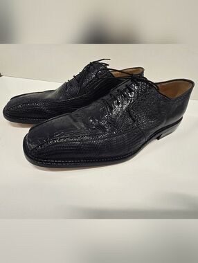 Belvedere Studio Genuine OSTRICH  Oxford Lace Up Shoes SZ 10.5